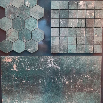 Mosaik Klinker Metalic Grön Halvpolerad 30x30 (5x5) cm-2